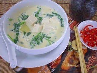 Món chay : Soup sà – lách son sữa đậu nành