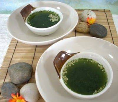 Món chay đặc biệt : Soup trà xanh .