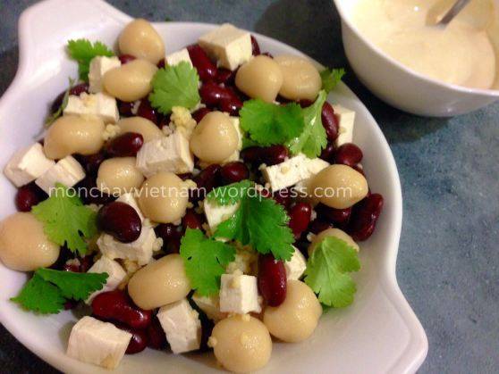 Món chay : Salad đậu đỏ hạt kê và trân châu