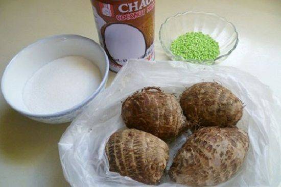Hướng dẫn cách làm chè khoai sọ bột báng nước cốt dừa
