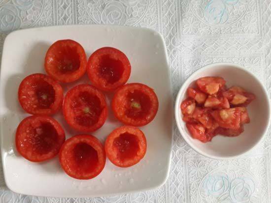 Cách làm món chay ngon- cà chua nhồi đậu phụ rán