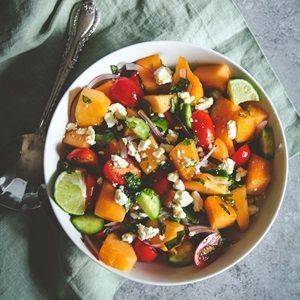Salad dưa lưới rau quả